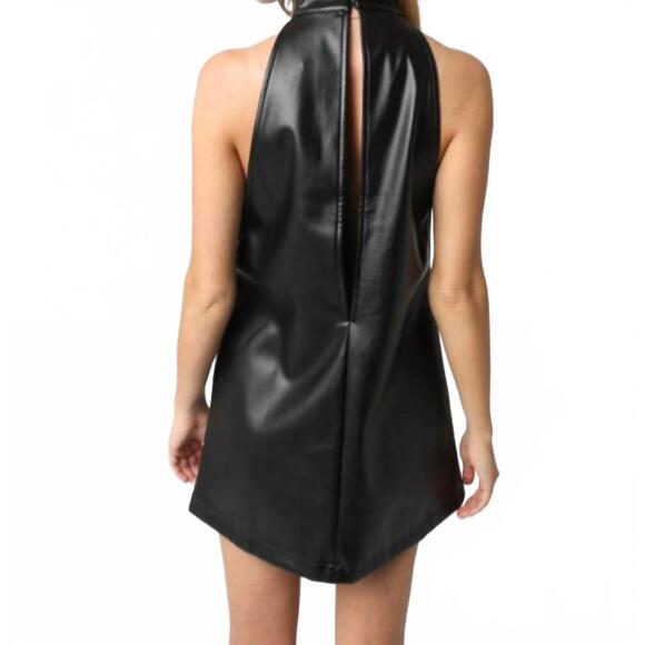 NEW OLIVACEOUS faux leather kenley dress in black - Picture 4 of 5